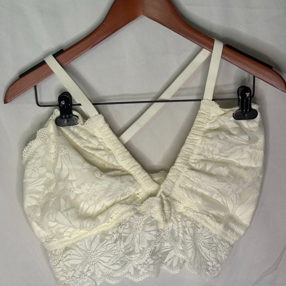 Aerie Ivory Lace Unpadded Racerback Bralette Size XXL